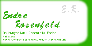 endre rosenfeld business card